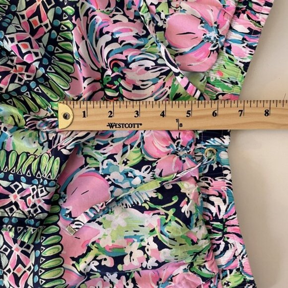 Lilly Pulitzer Katia High Tide Pink Abstract Floral Shorts Size XS Lounge Preppy - Picture 10 of 11